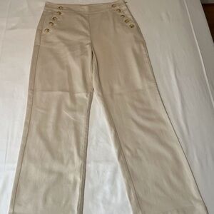 Ann Taylor cream button front  dress pants NWT